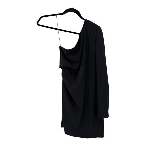 Rag & Bone Dress Neeva crepe one shoulder minidress black size 0 - Picture 2 of 7